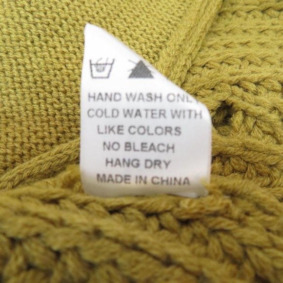 Dress Forum Cardigan Chunky Knit Relaxed Fit Sweater with Pockets M/L Mustard - Picture 6 of 6